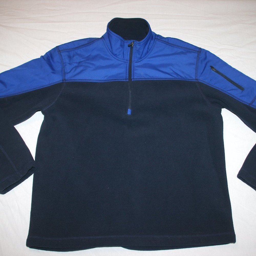 Starter 1/2 Zip Mock Neck Fleece Sweatshirt Men M Blue